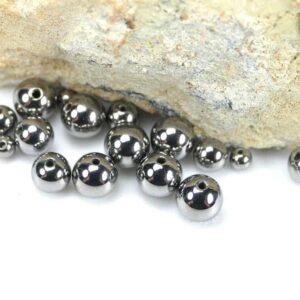Sphère de germanium anthracite brillant 4-8 mm, 1 perle