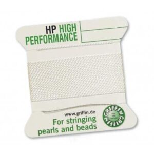 Pearl silk high performance white 2 needles cards 2m (1.15 € / m)