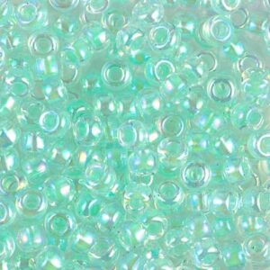 Miyuki Rocailles 6-271 light mint green lined crystal AB 9.9g
