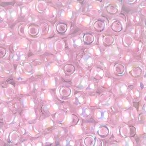 Miyuki Rocailles 6-272 pink lined crystal AB 9,9g