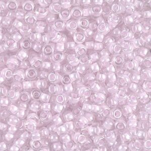 Miyuki Rocailles 8-207 pink lined crystal 9.9g
