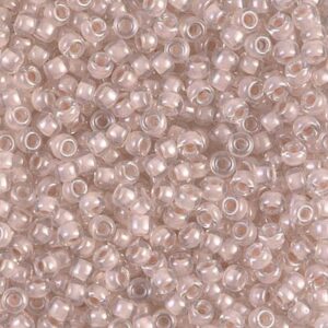 Miyuki Rocailles 8-215 blush lined crystal 9,9g