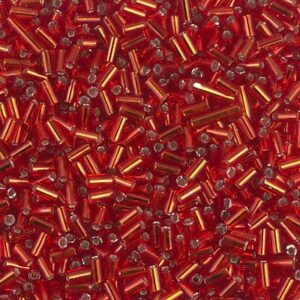 Miyuki bugle beads beads BGL1-010 silverlined flame red 5g