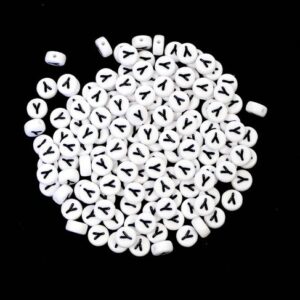 Y letter beads white plastic 7×4 mm