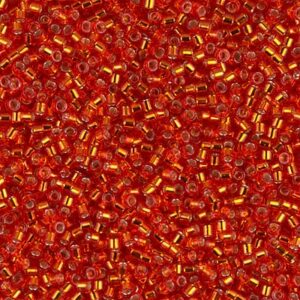 Delica Beads by Miyuki DB0043 argenté rouge flamme 5g