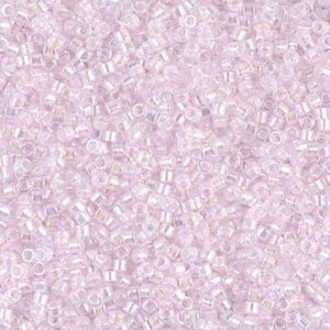 Delica Beads by Miyuki DB0055 pink lined crystal AB 5g