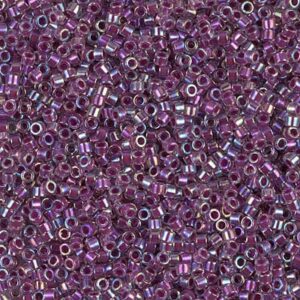 Delica Beads from Miyuki DB0056 raspberry lined crystal AB 5g