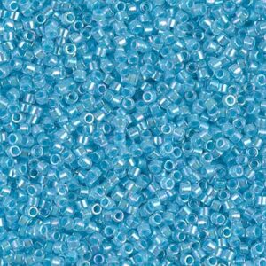 Delica Beads from Miyuki DB0057 aqua lined crystal AB 5g