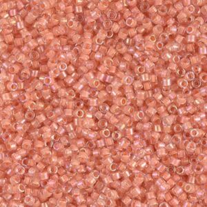 Delica Beads by Miyuki DB0068 peach lined crystal luster 5g