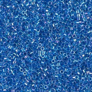Delica Beads from Miyuki DB0077 blue lined crystal AB 5g