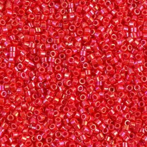 Delica Beads from Miyuki DB0159 opaque vermillion red AB 5g
