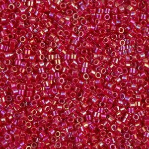 Delica Beads von Miyuki DB0162 opaque red AB 5g