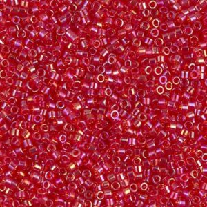 Delica Beads von Miyuki DB0172 transparent red AB 5g