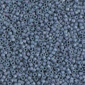 Delica Beads by Miyuki DB0376 matte metallic steel blue luster 5g