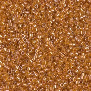 Delica Beads by Miyuki DB1702 copper pearl lined marigold 5g