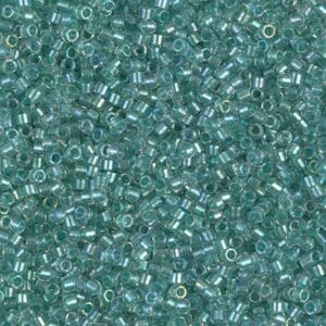 Delica Beads by Miyuki DB1767 sparkling aqua green lined crystal AB 5g