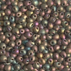Drop Beads from Miyuki DP-2035 matte metallic khaki iris 5g