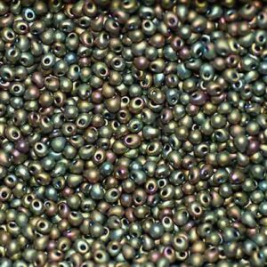 Drop Beads de Miyuki DP28-2035 iris kaki métallisé mat 5g