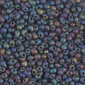 Drop Beads from Miyuki DP28-401FR matte black AB 5g