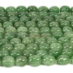 Ruby quartz nuggets green approx. 14x18mm, 1 strand