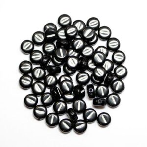 Perles lettre I plastique noir 7×4 mm