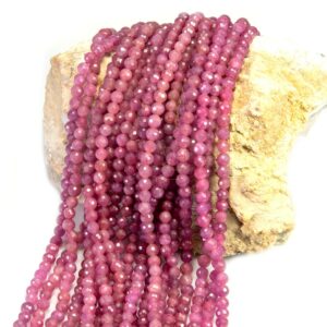 A-grade ruby ball faceted approx. 4 mm, 1 strand