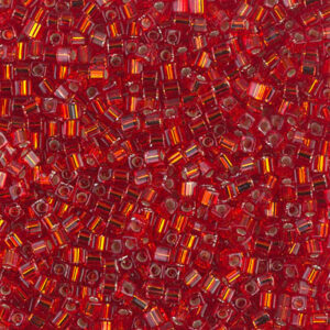 Miyuki Cube SB18-10 argenté rouge flamme 5g