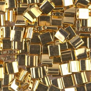 Miyuki Tila Beads TL-191 24kt gold plated 5g