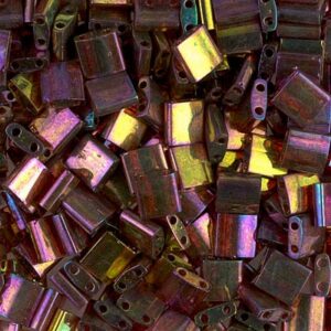 Miyuki Tila beads TL-301 dark topaz rainbow gold luster 5g