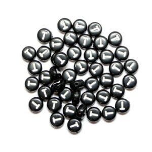 T letter beads black plastic 7×4 mm