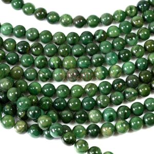 Boule de jade Xibei nuances vertes brillantes 8 mm, 1 fil