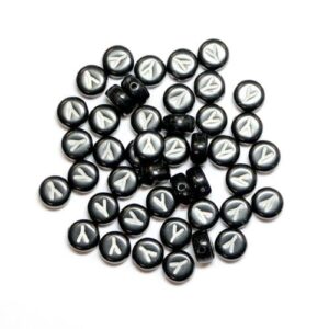 Y letter beads black plastic 7×4 mm