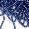 Perles en verre Perles rondes Ø 4 mm 1 fil de 200 pièces. - 3. Bleu foncé