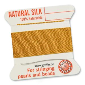 Pearl silk natural dark yellow cards 2m (€ 0.80 / m)