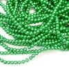 Glass beads round beads Ø 4 mm 1 strand of 200 pieces. - 9. dark green