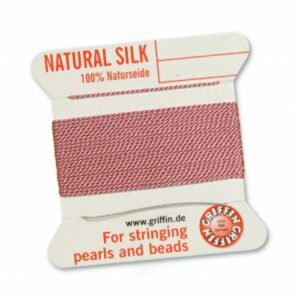 Pearl silk natural dark pink cards 2m (€ 0.80 / m)