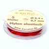 Sélection de couleur fine élastique en nylon • 0,4 x 0,7 mm • 5 mètres (0,30 € / m) - rouge