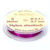 Sélection de couleur fine élastique en nylon • 0,4 x 0,7 mm • 5 mètres (0,30 € / m) - magenta