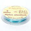 Sélection de couleur fine élastique en nylon • 0,4 x 0,7 mm • 5 mètres (0,30 € / m) - turquoise