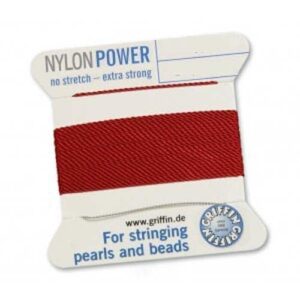Pearl silk nylon power garnet red cards 2m (€ 0.70 / m)
