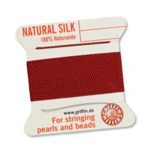 Pearl silk natural garnet red cards 2m (€ 0.80 / m)