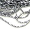 Glass beads round beads Ø 4 mm 1 strand of 200 pieces. - 13. gray blue