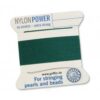 Pearl silk nylon power dark green cards 2m (€ 0.70 / m) - 0.30mm #0