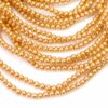 Glass beads round beads Ø 4 mm 1 strand of 200 pieces. - 11. light brown