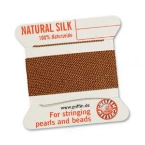 Pearl silk natural carnelian cards 2m (€ 0.80 / m)