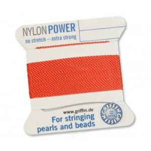 Fil de soie nylon power Cartes rouge corail 2m (0,70 € / m)