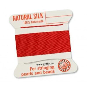 Pearl silk natural red cards 2m (€ 0.80 / m)
