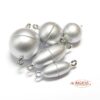 Magnetic clasp plastic silver matt * top quality * - 6mm
