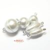 Magnetic clasp plastic white matt * top quality * - 10mm