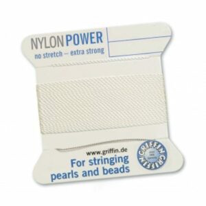 Perlseide Nylon Power weiß Kärtchen 2m (0,70€/m)